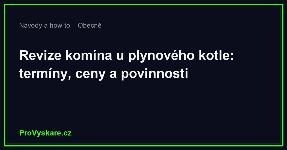 Revize komína u plynového kotle: termíny, ceny a povinnosti